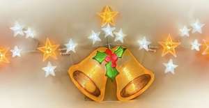 Décoration <span class=keywords><strong>lumineuse</strong></span> <span class=keywords><strong>de</strong></span> Noël en forme <span class=keywords><strong>de</strong></span> cloche et d'étoile, <span class=keywords><strong>pour</strong></span> fenêtre et mur, ambiance festive - Product Image 2