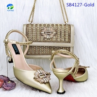 Ensemble de sac à chaussures exquis derniers talons hauts pointus avec sac à main chaussures assorties à la mode avec sac à main