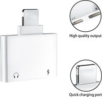 Dual Light-ning Audio Charging Dongle Splitter 2 en 1 AUX Cable de carga Adaptador de doble conector para Apple