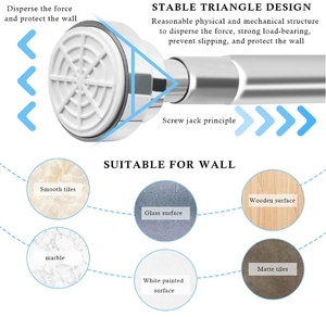 Barras Telescópicas Extensibles y Ajustables para Baño, Barras de Acero Inoxidable para Cortinas de Ducha - Product Image 4