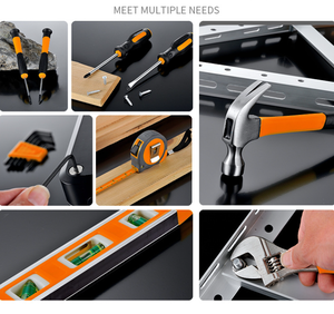 Ensemble d'outils à main et kit de bricolage pour la maison avec boîte de rangement, boîte à outils polyvalente pour femmes et filles, orange, OEM - Product Image 2