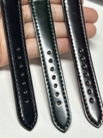 Bracelets de montre en cuir Cordovan Horween de luxe, couleurs mélangées, faits à la main, boucle à ardillon, cousus à la machine, vert marine, 2,5 mm