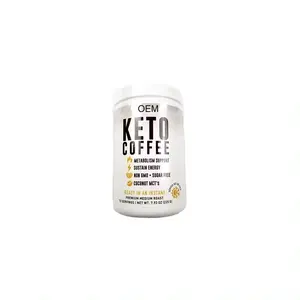 Yüksek kaliteli özel etiket KETO kahve kurşun geçirmez çözünebilir kahve MCT yağ Vegan ve çim beslenen tereyağı