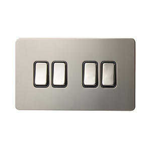 Interrupteur mural rétro lisse et brossé, multifonctionnel avec double port USB, prise de courant, bouton lumineux, interrupteur mural avec prise de courant - Product Image 5