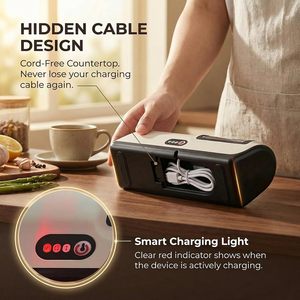 Aiguiseur de couteaux électrique multifonctionnel antidérapant, aiguiseur de couteaux professionnel automatique de petite taille, outils d'affûtage rapide pour la cuisine - Product Image 4