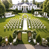 Ensemble complet de mariage en plein air blanc et vert |   Solution complète de conception à livraison : Arche de fleurs d'eucalyptus et de roses pour centre de table et toile de fond, OEM, Vente en gros