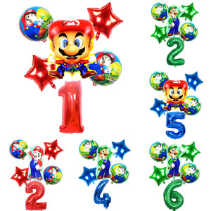 Ensemble de ballons d'anniversaire de <span class=keywords><strong>dessin</strong></span> <span class=keywords><strong>animé</strong></span> Mary-Ballons de <span class=keywords><strong>film</strong></span> d'aluminium numérique <span class=keywords><strong>Mario</strong></span>-6 pièces pour la vente en gros - Product Image 1