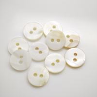 Kancing Cangkang Mutiara Alami Modern Premium 2 Lubang Bulat Warna-warni Krem untuk Pakaian