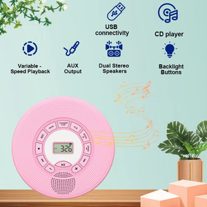 Lecteur CD portable en gros avec transmetteur FM et fonction de répétition A-B pour voiture et étude, récepteur audio BT sans fil, haut-parleur USB MP3 - Product Image 4