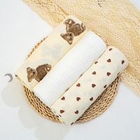 Couverture d'emmaillotage 4 couches en mousseline 100 % coton, certifiée OEKO-TEX CPC REACH, respirante, imprimé animal personnalisé, vente en gros, usine OEM ODM
