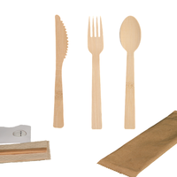 Cuillère jetable biodégradable fourchette couteau ensemble de couverts en bambou pour compagnie aérienne