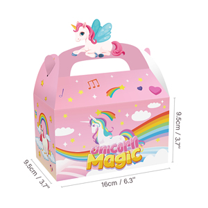 Huancai – boîtes à bonbons avec découpes en papier, 12 pièces, dessin animé, <span class=keywords><strong>licorne</strong></span>, cadeau, gâteau, boîte de friandises pour enfants, fournitures de fête d'anniversaire - Product Image 4