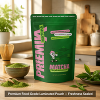 Sachet Doypack Personnalisé à Impression Numérique avec Fermeture Zip Refermable pour Thé Matcha, Snacks et Aliments – Emballage Flexible – Fournisseur en Gros