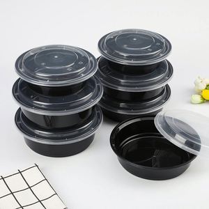 Contenedor Redondo Desechable de Plástico para Alimentos de 16oz, 24oz y 32oz con Tapa Hermética, Apto para Microondas, para Almuerzos - Product Image 5