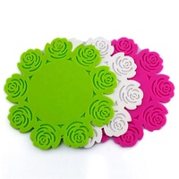 Tasse à thé en PVC, napperon personnalisé, tasse à café, dessous de verre, tapis de Table antidérapant, Design en caoutchouc, fleur fantaisie, cadeaux, tapis et coussins verts