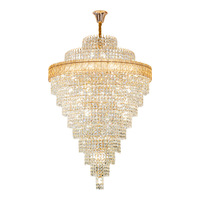 Lustre en cristal à étages de luxe avec cadre doré, luminaire suspendu LED pour villa, escalier, loft, plafond haut, hall d'hôtel, décoration