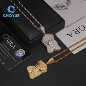 Colgantes Religiosos de Jesús de Plata de Ley 925 de Alta Calidad, Colección Hip Hop, Joyería Unisex con Incrustaciones de Diamantes, Certificado GRA - Product Image 5