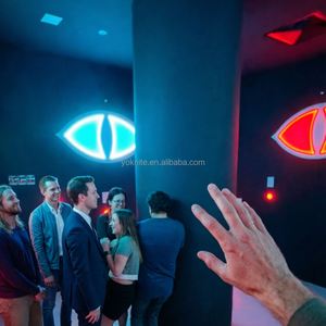 Salle d'évasion interactive en plastique pour parcs d'aventure intérieurs, avec éclairage LED, thème Yeux du Mal, pour jeu d'équipe vert-rouge, activable par pression, avec fonction de dissimulation - Product Image 3