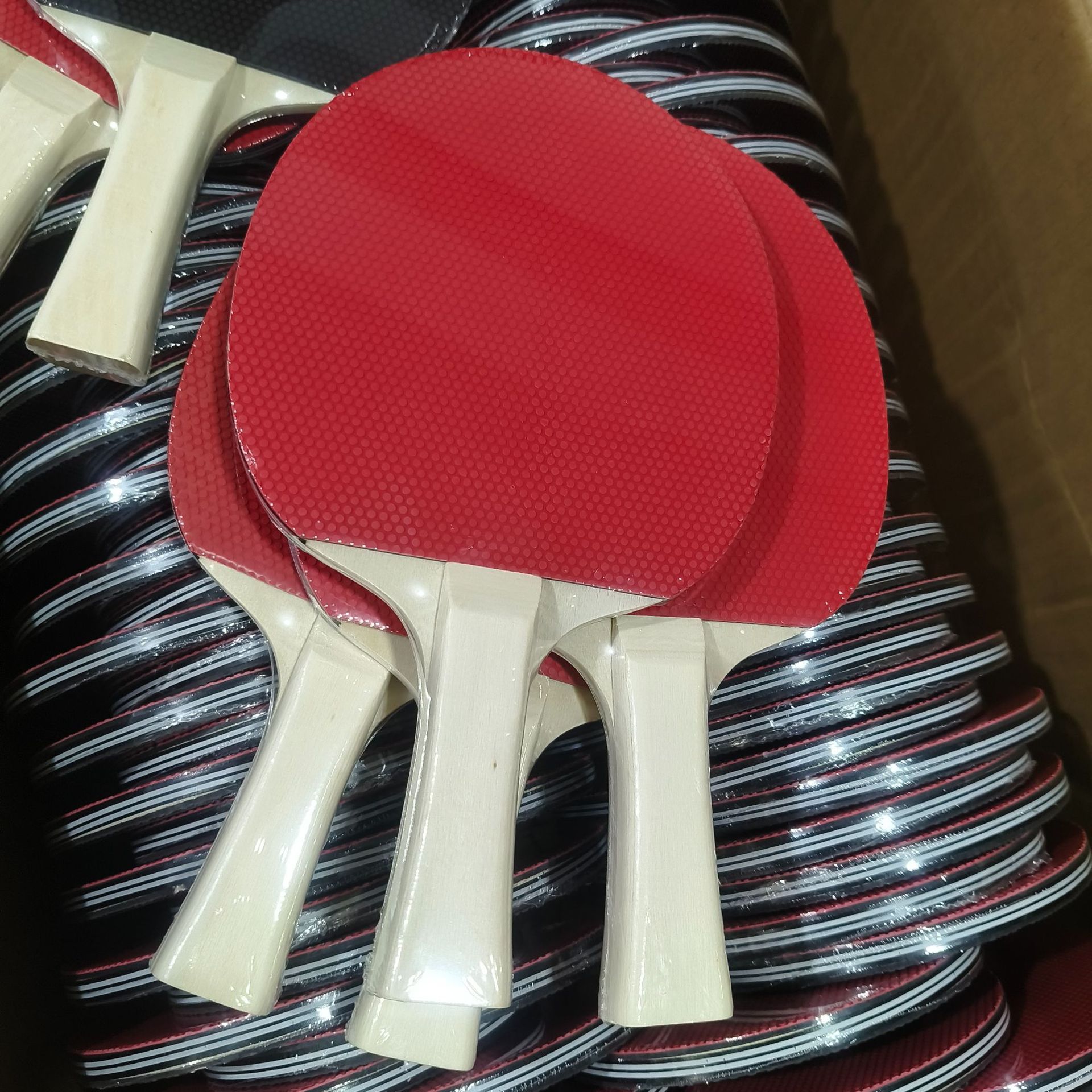 Table Tennis Racket Long Handle Rubber Poplar Wood Horizontal Wood Table Tennis Rackets Ping Pong Set for Table Tennis