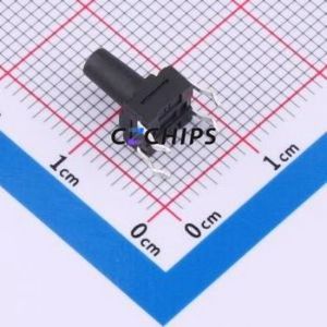 TS017-CBY1EH9.5 Tactile Switch Through hole-4P,6.1x6.1mm Switch Single Pole Single Throw Round Button 1.8N Through Hole - Product Image 2