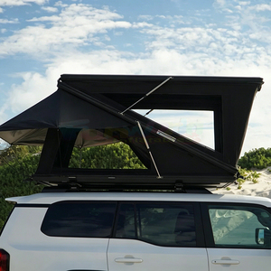 Tente de toit rigide pliable pour camping-car, grande tente de toit 4x4 en aluminium avec sac à chaussures et éclairage LED - Product Image 3