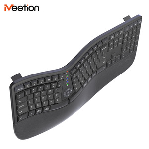 <span class=keywords><strong>Clavier</strong></span> <span class=keywords><strong>ergonomique</strong></span> sans fil <span class=keywords><strong>Bluetooth</strong></span> 2,4 G Meetion DirectorWe2 avec batterie rechargeable pour ordinateur de bureau portable - Product Image 3