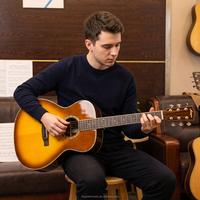 Acoustic Guitar 38 Inch Parlor Solid Top Sunburst Acoustic Guitar Englemann Spruce Mahogany Back Side Vintage Guitar