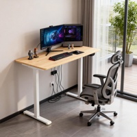 Bureau électrique réglable en hauteur avec design moderne en bois, idéal pour le bureau, table de travail commerciale ou table de jeu