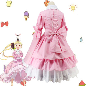 Alice And Zoroku Pink Lolita Maid Dress Costume For Cosplay Anime Character Summer 2020 Sana Polyester Peach Skin - Product Image 2
