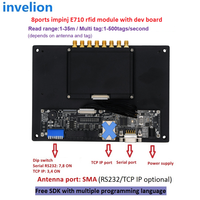 EPC Gen2 múltiples Lectura 4 puertos impinj fijo uhf módulo lector rfid con placa de desarrollo con TCP/IP rs232 SDK libre