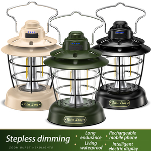 Lámpara led impermeable para exteriores, luz de acampada nocturna, <span class=keywords><strong>retro</strong></span>, portátil, recargable, nuevo diseño - Product Image 6