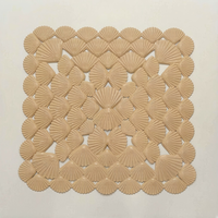 Tapis de bain carré en PVC YIJU à motif solide, antidérapant avec ventouses puissantes pour douche, toilettes et porte