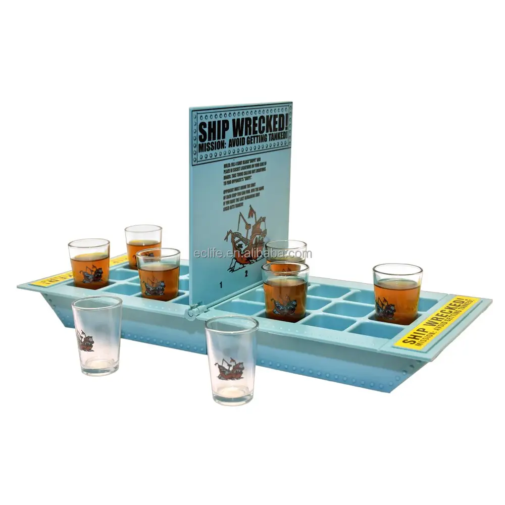 नवीनता मज़ा उपहार सामाजिक पार्टी खेल पीने शॉट चश्मा खेल सेट जहाज Wrecked टेबल खेल