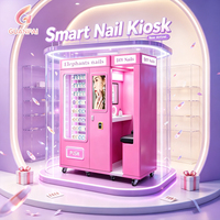 Máquina expendedora automática de arte de uñas 3D Elephant Nail con pantalla táctil de 21 pulgadas, código QR, tarjeta de crédito, gráficos personalizados basados en la nube y monedas