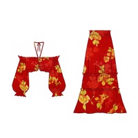 Ensemble de lingerie pour femmes, volants, style vintage, robe d'été à bretelles, ensemble deux pièces