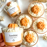 Bougie parfumée à la soja à la citrouille, marque privée, écologique, sans fumée, bougies parfumées d'Halloween, bougies artisanales de qualité supérieure pour l'automne