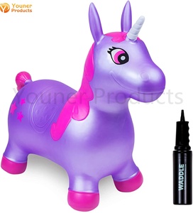 Kinder aufblasbare Einhorn Jump Bounce Space Hopper Outdoor Tier fahrt auf Spielzeug Spaß - Product Image 1