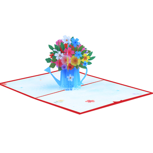 <span class=keywords><strong>Carte</strong></span> de vœux 3D écologique et recyclable en forme d'arrosage, faite à la main, avec vernis brillant, thème jardin fleuri, en papier, vente en gros - Product Image 4