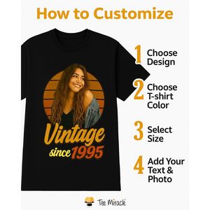 เสื้อยืดวินเทจสั่งทำพิเศษสำหรับผู้หญิง พร้อมรูปภาพและข้อความ แขนสั้น ผ้าทอ น้ำหนัก 220 กรัม - Product Image 5