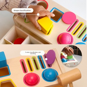 Boîte à <span class=keywords><strong>tiroir</strong></span> <span class=keywords><strong>Montessori</strong></span> multifonctionnelle en bois à double <span class=keywords><strong>tiroir</strong></span> pour enfants, jouets de développement de l'intelligence pour l'éducation précoce - Product Image 3