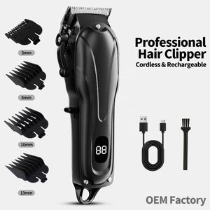 Nuovo Design Tagliacapelli Ricaricabile Nero per Barbieri, Tosatrice Elettrica Senza Fili per Uomo - Product Image 1