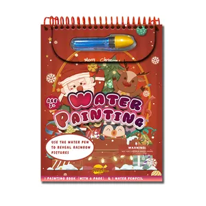 Buku Mewarnai Ajaib Natal 2022 Mainan Menulis Pena Air Lukisan Buku Gambar untuk Anak Usia 1 2 3 Tahun