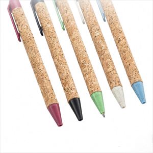 Wholesale High Quality Eco-friendly Recycled Wooden Wheat Straw Retractable Ballpoint Pens Promotion <b>Gift</b> for Business Writing - Product Image 3