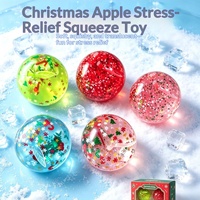 Jouet anti-stress en caoutchouc à rebond lent, motif pomme verte de Noël, en forme de bonbon, pour le soulagement du stress, emballage cadeau, 14 ans