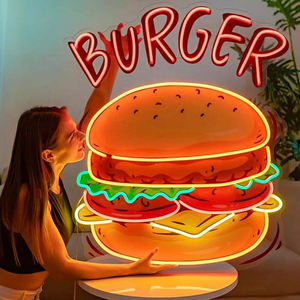 Led personalizzato negozio al Neon Business Burger pizzeria LED logo al Neon per la decorazione del negozio - Product Image 1