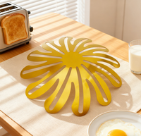 Décor à la maison en acier inoxydable écologique empilable fruits égouttoir panier en forme de fleur luxe or cuisine plateau de service et bols de fruits