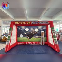 Offre Spéciale : But de football gonflable en PVC 4x2.2x2.5m personnalisé en usine, avec graphiques imprimés, robuste, pompe à air incluse pour le tir en extérieur