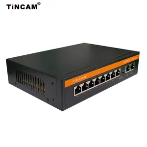 TiNCAM 8 port 10/100M POE Ethernet Switch Network Switch Unmanaged Network Ethernet PoE Switch 48V For CCTV CATV IP Camera