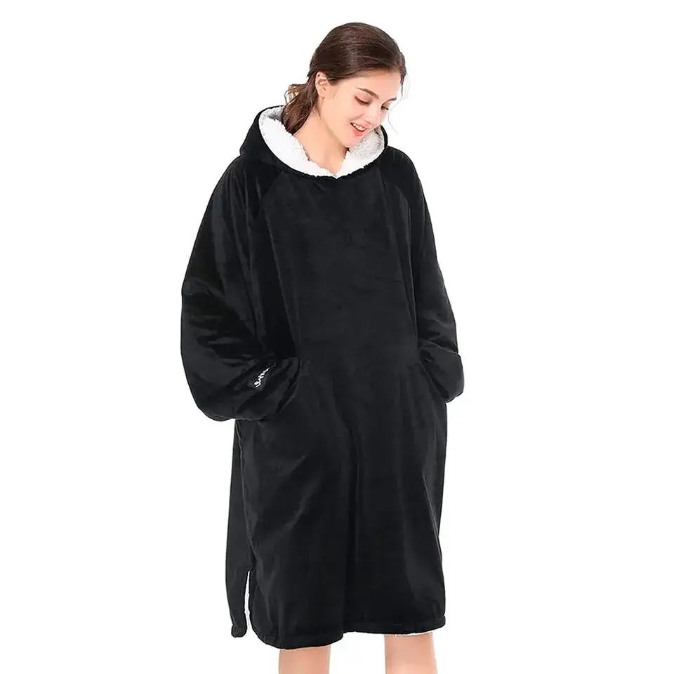 Felpa con cappuccio coperta indossabile, pigiama invernale calde coperte con cappuccio Sherpa coperta indossabile felpa con cappuccio oversize per adulti donna uomo