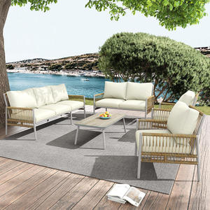 AJUNION PE Rattan Metal Frame Outdoor <strong>Furniture</strong> Set 7 Seater Patio Conversation Set <strong>Garden</strong> <strong>Furniture</strong> with Soft <strong>Cushions</strong> - Product Image 1
